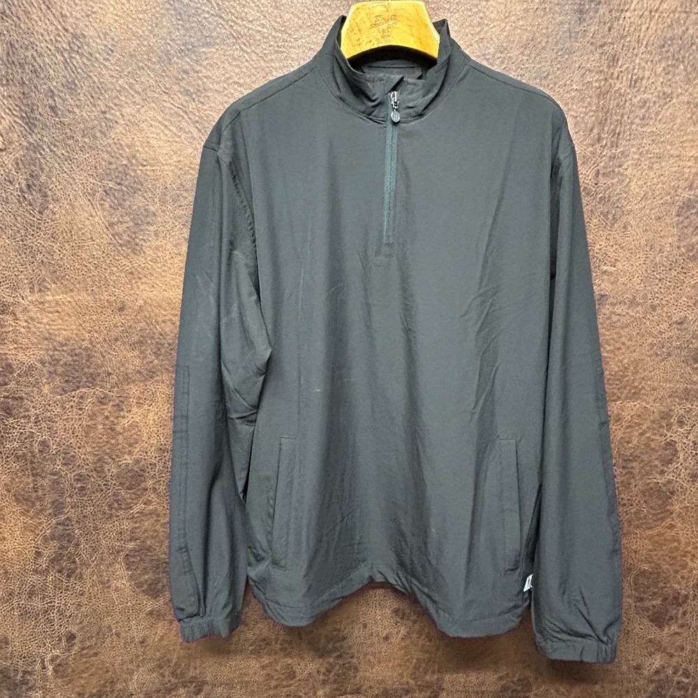 LinkSoul NWOT Medium Mens Golf Jacket Black 1/4 Zip Gathered Cuff Cinch Waist